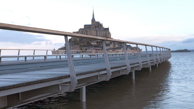 Mont-Saint-Michel : le pont-passerelle bientôt achevé