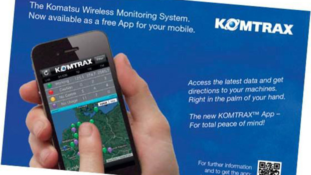 Komtrax de Komatsu disponible sur iPhone et iPad