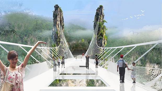 Un pont de verre en Chine