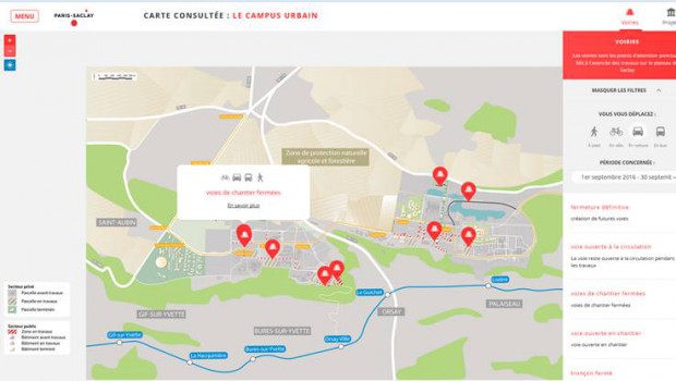 Paris-Saclay : une carte interactive des chantiers