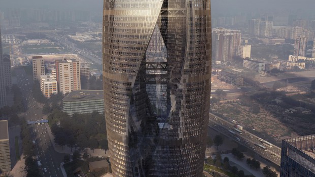 Chine : la tour Leeza Soho atteint son 20ème étage