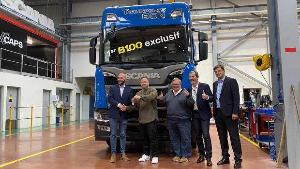 Le premier tracteur B100 exclusif français Scania va aux Transports Bon