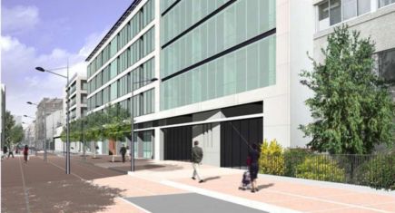 Pose de la 1re pierre du siège social de Servier