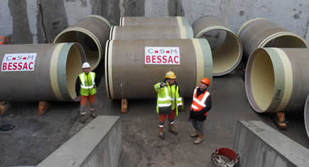 Microtunnelier : première en tuyaux PRV Ø 1800 mm 