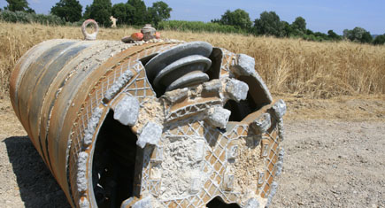 1500 m de micro tunnelier en plein champs !