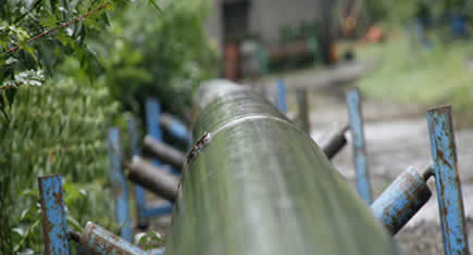 Profil de tir tendu pour  un fourreau acier DN 400 