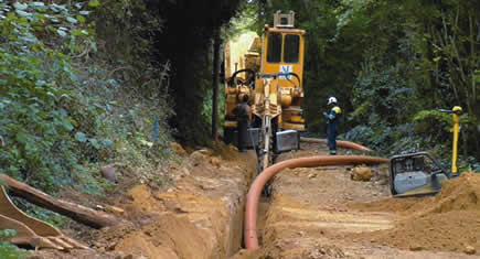 Pose de tuyau Pehd sans enrobage sous normes européennes