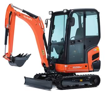Mini-pelle Kubota KX019-4 : une nouvelle dans les 1 à 2 t