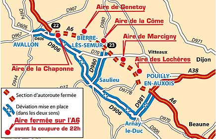 L’A6 fermée les 23 et 24 octobre
