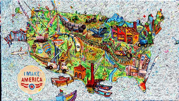 Conexpo : Terex fait don à l'AEM d'une peinture : I Make America  