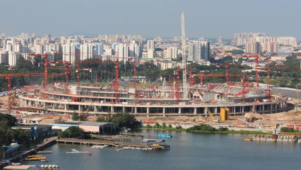 Bouygues finalise la construction du SportsHub de Singapour
