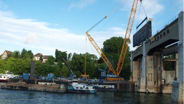 VNF construit la passe à poissons de Poses-Amfreville