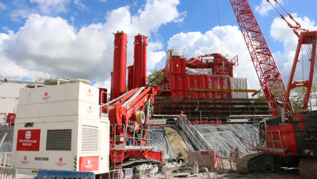 Soletanche Bachy à l'oeuvre sur le bassin de la Bonne Eau