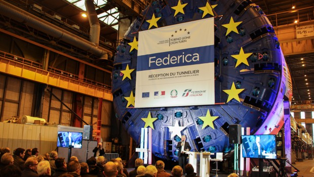 TELT : réceptionne le tunnelier Federica
