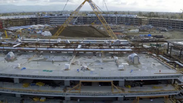 Apple : la construction du nouveau campus avance