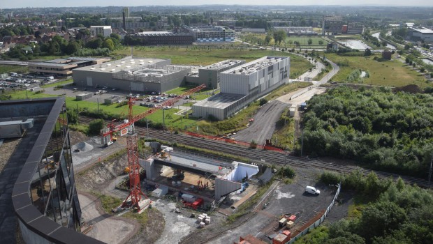 Un pont ferroviaire sur la ligne Lille-Mouscron