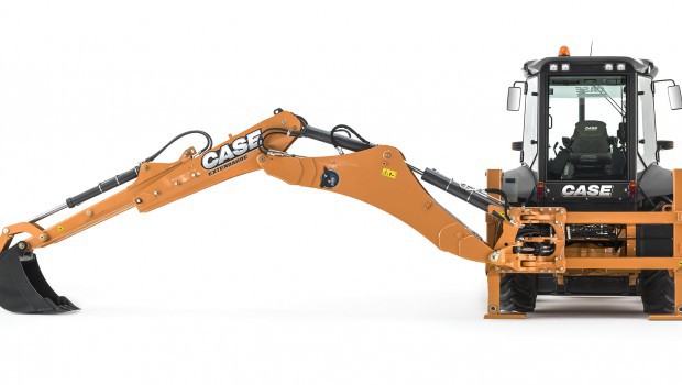 Case Loader/backhoe:  “In-line” Backhoe geometry
