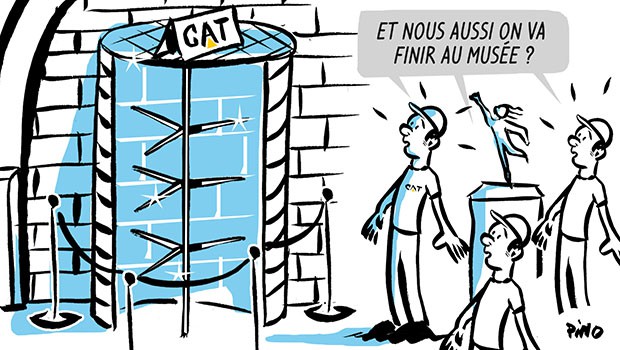 LA VIGNETTE DE LA SEMAINE - Caterpillar : un tourniquet géant à Gosselies !