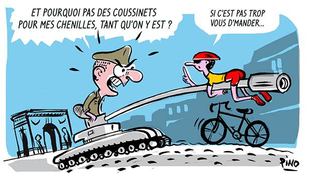 LA VIGNETTE DE LA SEMAINE - Les pavés des Champs-Elysées agacent les cylistes !