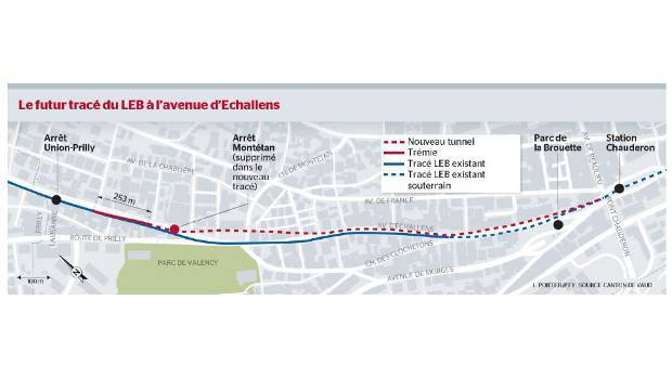 Suisse : un tunnel sur la ligne Lausanne-Echallens-Bercher