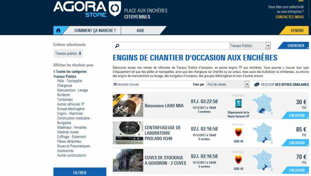 Agorastore : un petit nouveau dans les enchères de matériels TP en ligne