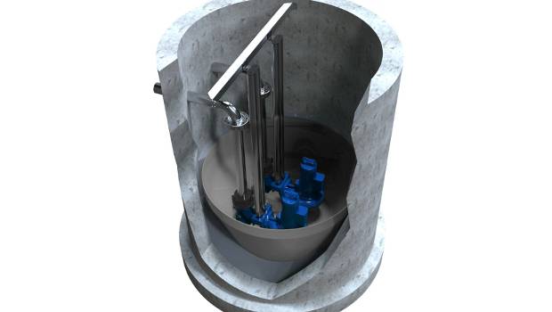 Fond de cuve autonettoyant pour eaux usées