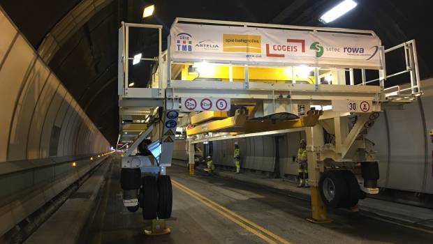 Tunnel du Mont Blanc : 555 m de dalle de roulement remplacés