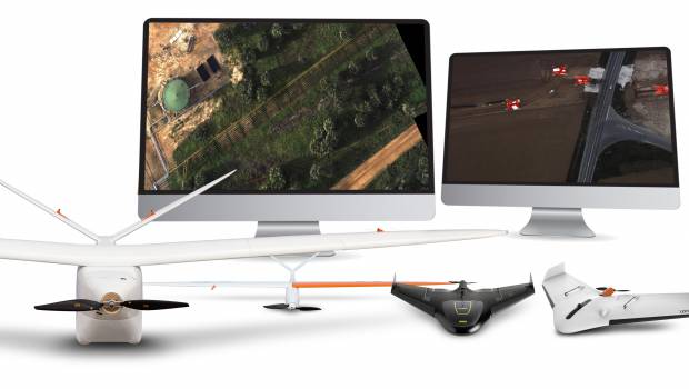 Delair plane sur les chantiers Eiffage en Guyane