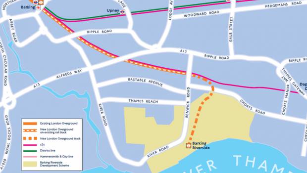 Qui réalisera l’extension ferroviaire jusque Barking Riverside à Londres ?