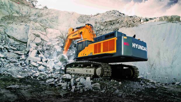 Une puissante pelle sur chenilles Hyundai à Bauma