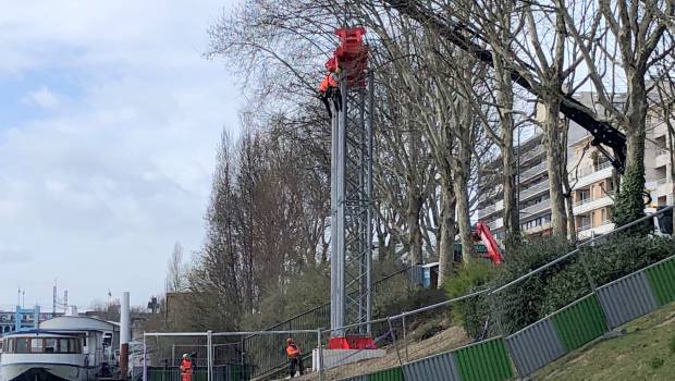 Mecamont Hydro installe les téléphériques de chantier de Clichy