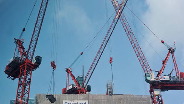 Une Potain MCR 295 à l’œuvre à Singapour