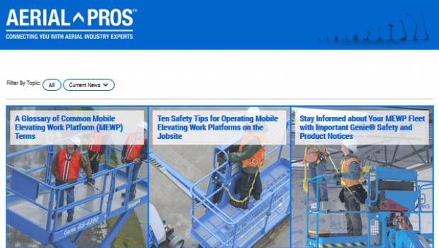Le site web Genie Aerial Pros disponible en EMEAR et Asie-Pacifique