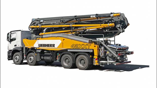 La pompe à béton 42 M5 XXT de Liebherr au World of Concrete 2020