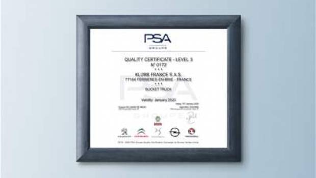 Klubb France décroche le certificat qualité PSA