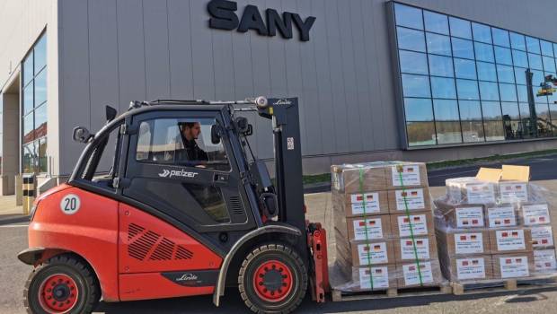 Sany livre 50 000 masques à son siège européen