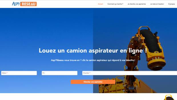 Louer une aspiratrice excavatrice en ligne sur Aspi’Réseau