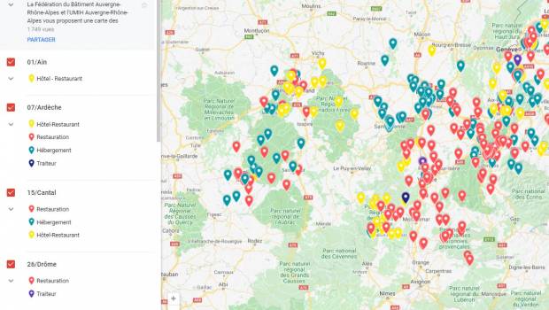 La FFB Auvergne-Rhône-Alpes recense les restaurants ouverts pour aider le BTP