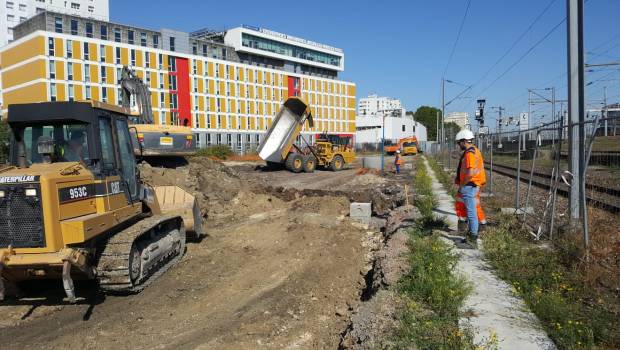 Des terrassements presque explosifs au Dépôt de la Chapelle pour Spie batignolles Valérian