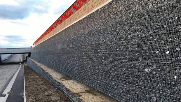 Des murs de soutènement Maccaferri sur le contournement de Valenciennes