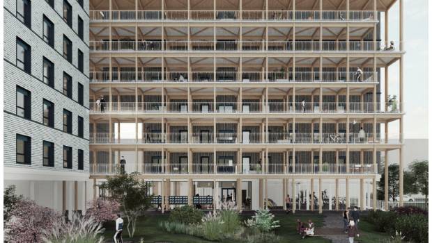 Le premier bâtiment de logements étudiants en bois de Paris-Saclay entre en chantier