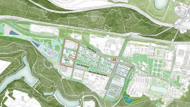 Un bâtiment réversible stationnement/restauration à Satory