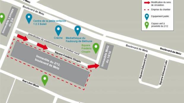 Première déconstruction dans le quartier Concorde à Lille