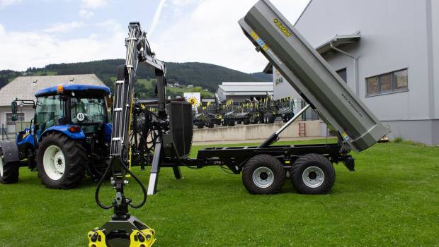 Benne hydraulique pour remorques forestières polyvalentes