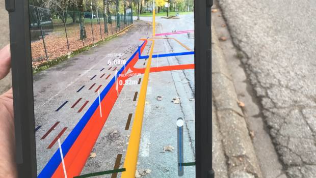 Canne marquage piquetage en réalité augmentée