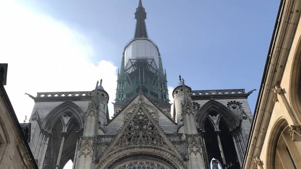 Restauration de la flèche de la cathédrale de Rouen : la 4ème phase de travaux est lancée