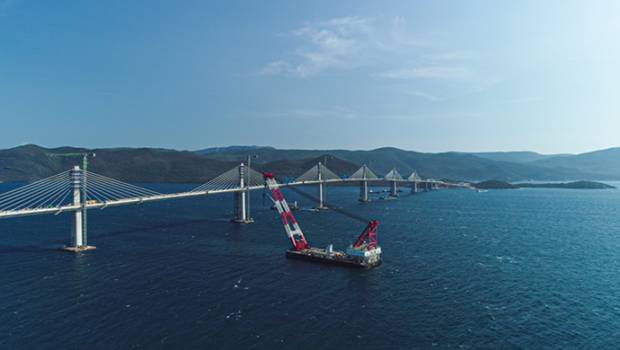 Le chantier digitalisé du pont de Pelješac en Croatie