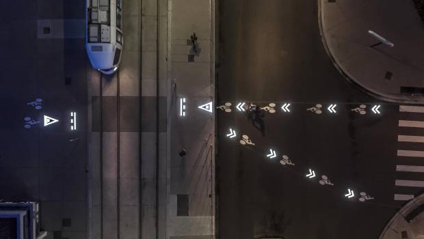 Du marquage au sol lumineux au campus universitaire de la Doua