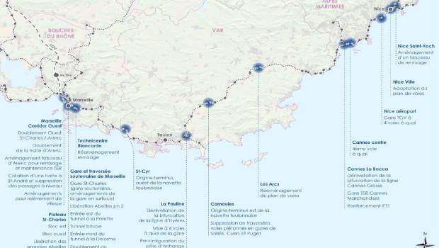 Lancement de l'enquête publique pour la  Nouvelle ligne Provence-Côte d'Azur 