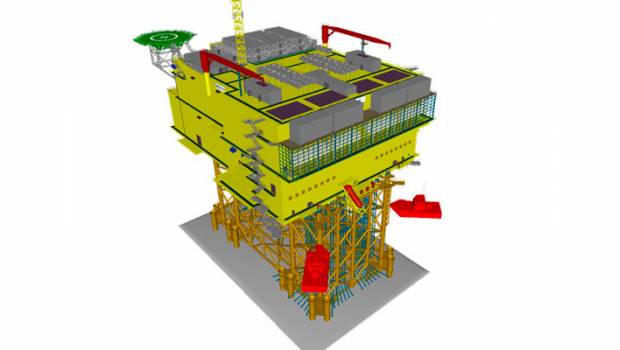 Trois plateformes de conversion d’énergie électrique d’origine éolienne en mer du Nord